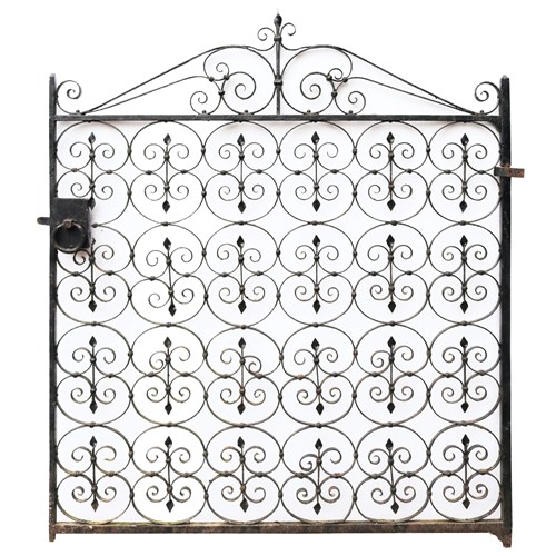 Victorian Wrought Iron Side Gate With Scrolls