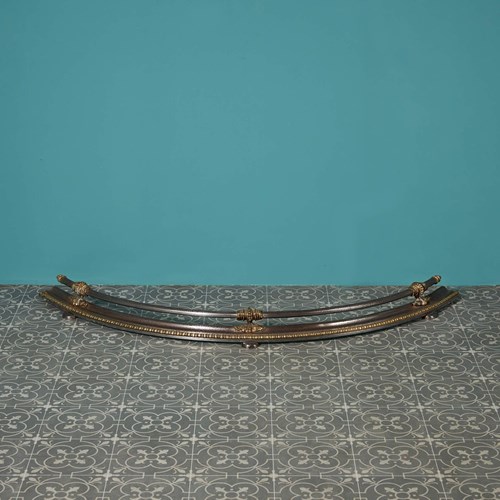 Regency Period Serpentine Polished Steel Fireplace Fender