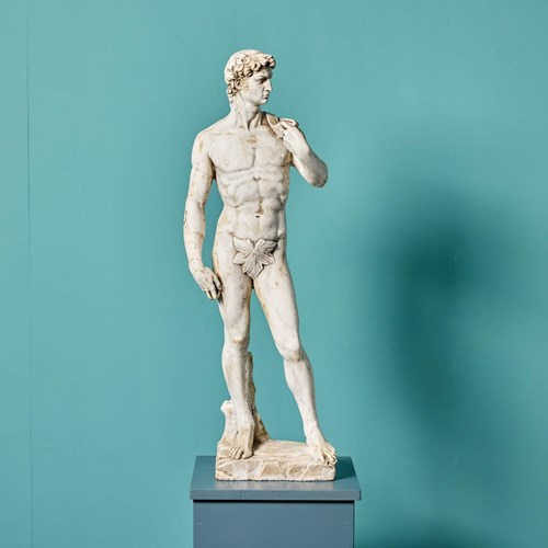 Michelangelo's David, A Victorian Plaster Statue, After The Antique