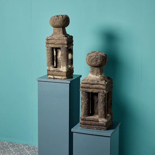 Pair Of 18Th Century English Sandstone Finials