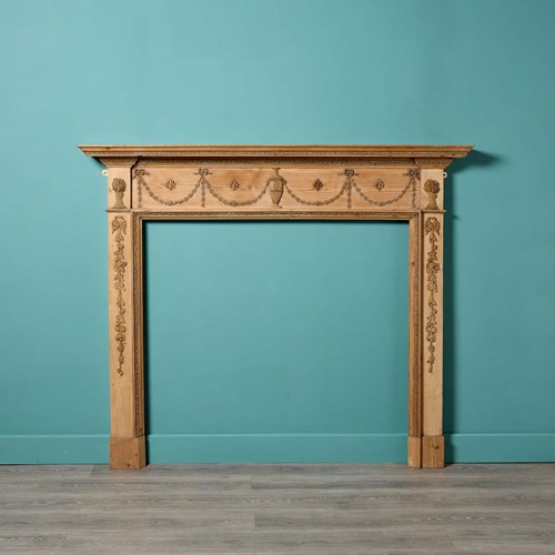 Antique Georgian Style Pine & Gesso Fire Surround