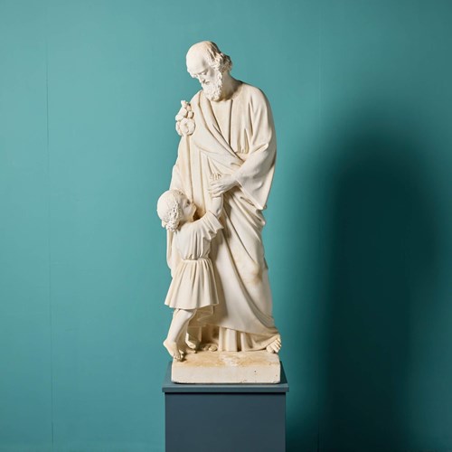 An Antique Plaster Statue Of St. Joseph