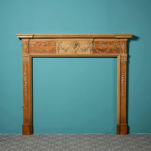 George III Carved Pine Fire Surround In The Adam Style