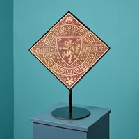 English Antique Heraldic Tiles on Stand