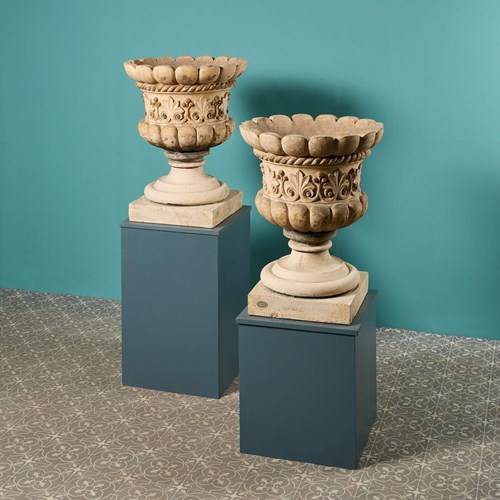 Pair Of Fine Pulham & Son Antique Stoneware Urns