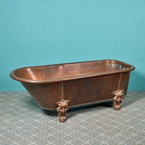 Antique Copper Roll Top Bathtub By Ewart & Son