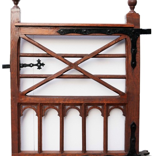 Late Victorian Gothic Style Oak Gate