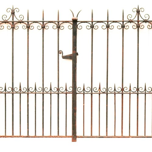 Pair Of Wrought Iron Driveway Gates With Posts