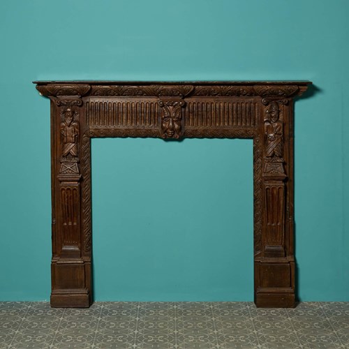 Reclaimed 19Th Century Carved Oak Fire Surround