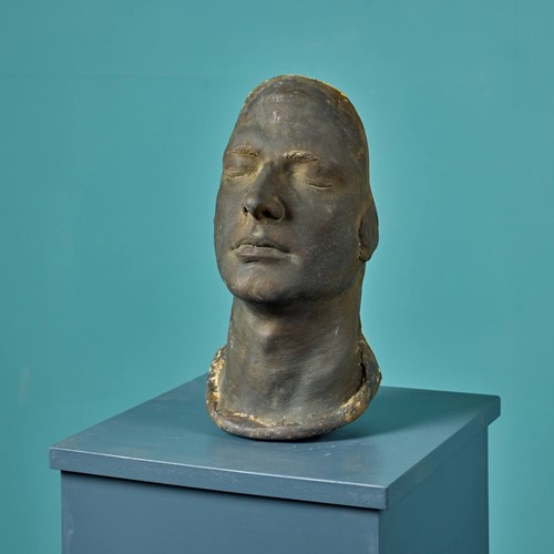 Bronzed Life Face Cast Of A Male Ex. Tucker Collection