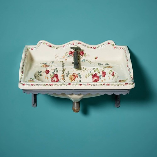 Antique English Transfer Printed Basin Or Sink