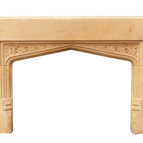 Late Victorian Carved Limestone Fire Surround