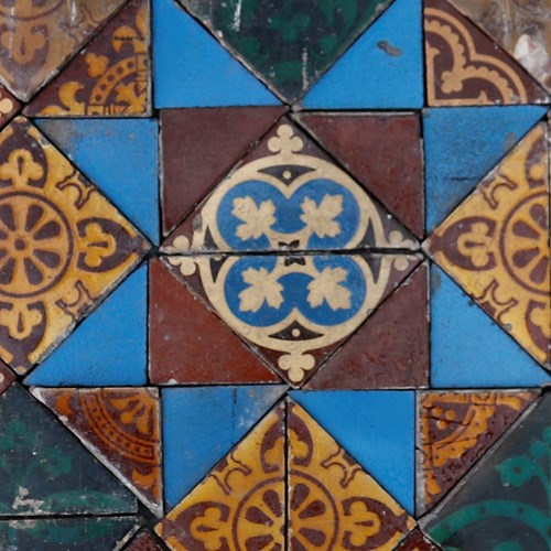 Antique Victorian Encaustic ‘Maw’ Tile Panel