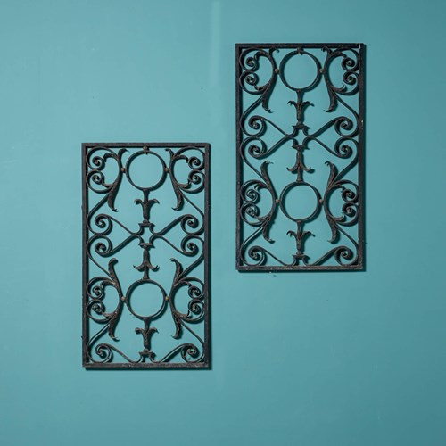 Pair Of Antique Wrought Iron Panels