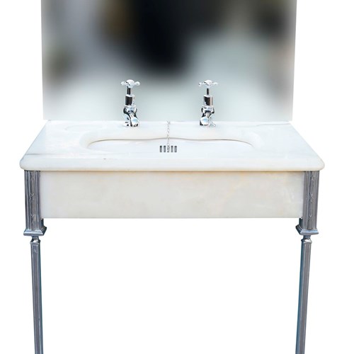 Art Deco Alabaster Sink With Stand