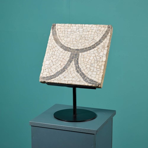 Roman Style Mosaic Fragment On Stand