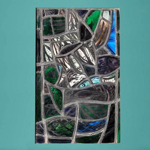 Patrick Reyntiens (B.1925) Stained Glass Window Depicting Fish