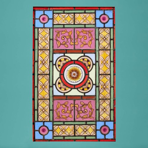 Vibrant Antique Stained Glass Window