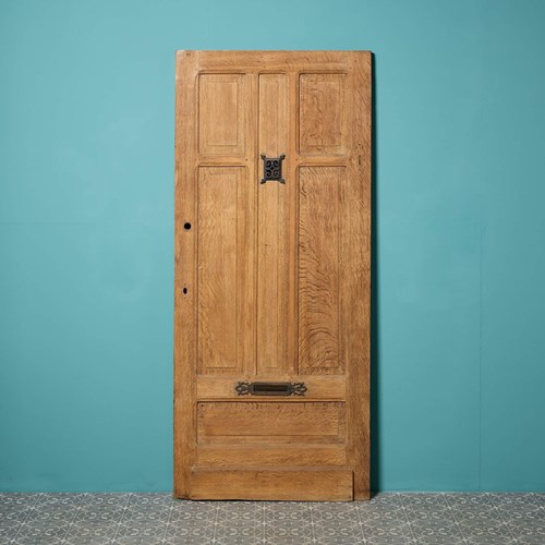 Victorian Oak Front Door With Letterbox & Peephole