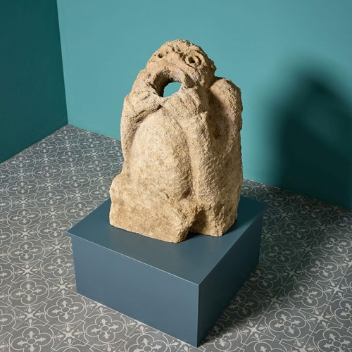Medieval 13Th Century Carved Stone Gargoyle
