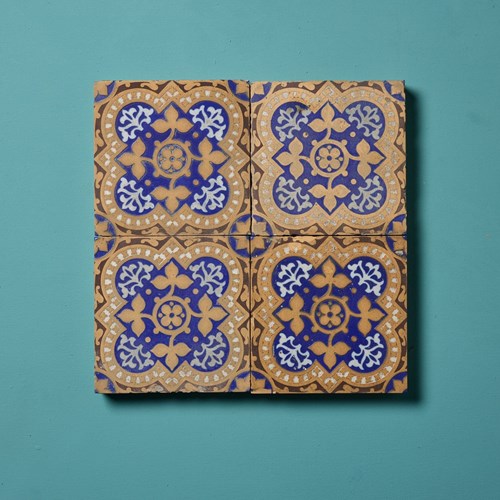 Set Of 4 Minton & Co Encaustic Floor Tiles