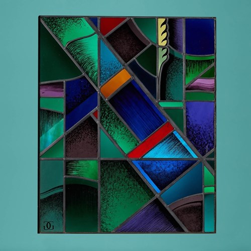 Geometric Stained Glass Window By Goddard & Gibbs