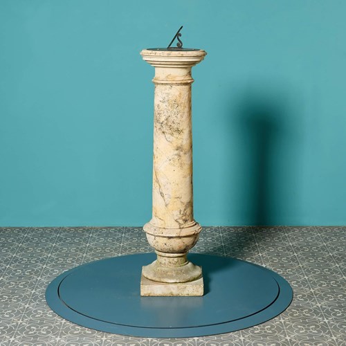 Antique Sienna Marble Baluster Form Garden Sundial