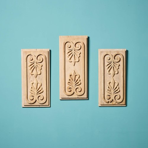 Three Neoclassical Carved Pine Anthemion Panels