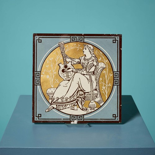 Minton Tile Of ‘Classical Figures With Musical Instruments’ By John Moyr Smith