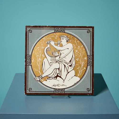 Antique Minton Tile Of Musical Classical Figures By John Moyr Smith