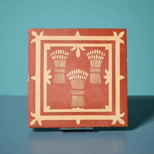 A.W.N Pugin Encaustic Coat Of Arms Tile By Minton & Co