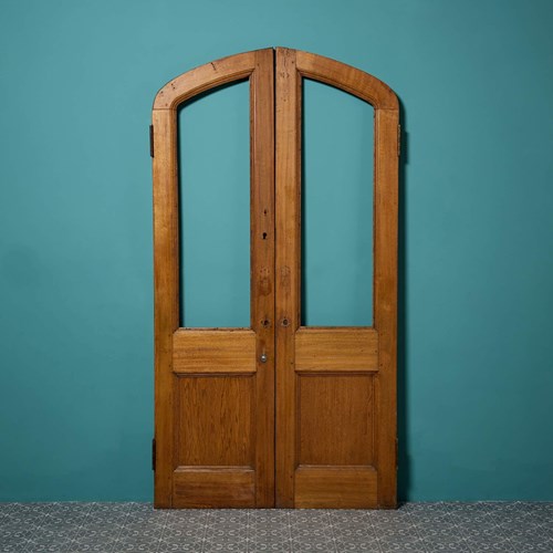 Pair Of Antique Victorian Double Oak Doors For Glazing