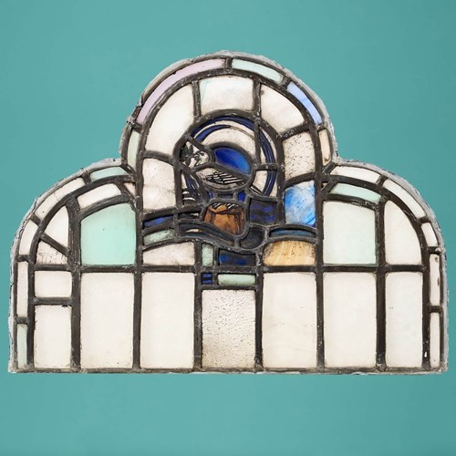 Reclaimed Ecclesiastical Arched Stained Glass Panel