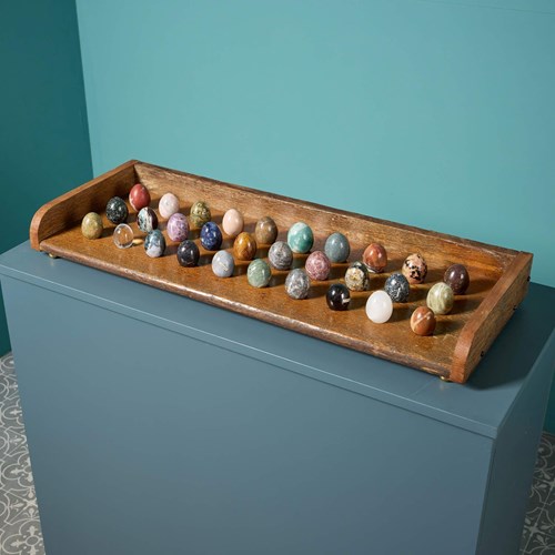 Collection Of Polished Hardstone Mineral Display Eggs