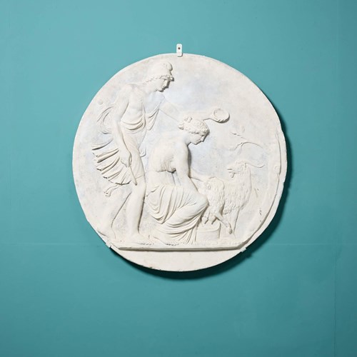 Neoclassical Style Plaster Wall Roundel After Canova