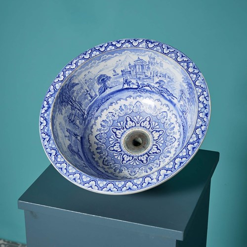 Original Transfer Printed Antique Bowl Sink