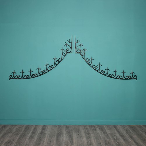 Pair Of Sculptural Antique Wrought Iron Garden Arches