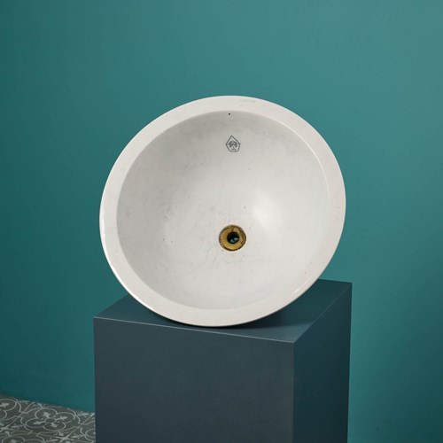 White Marble Effect Antique Bowl Sink