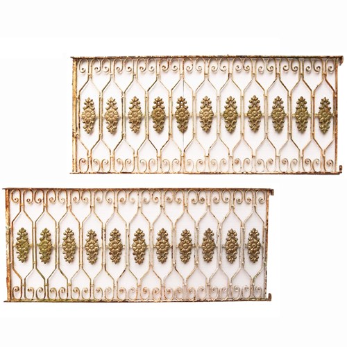 Pair Of Antique Victorian Wrought Iron Railings