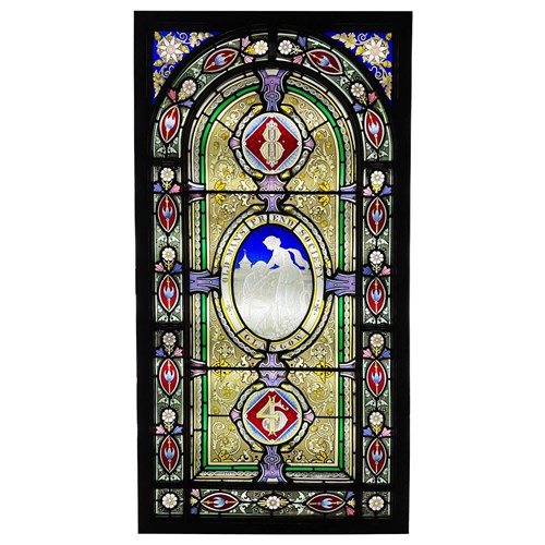 Large Victorian Stained Glass Window By Adam & Small