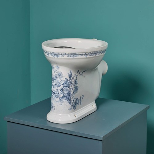 Antique Victorian Patterned Waterfall Toilet With P Trap