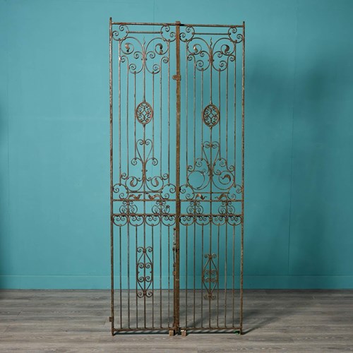 Pair Of Tall Narrow Victorian Wrought Iron Side Gates