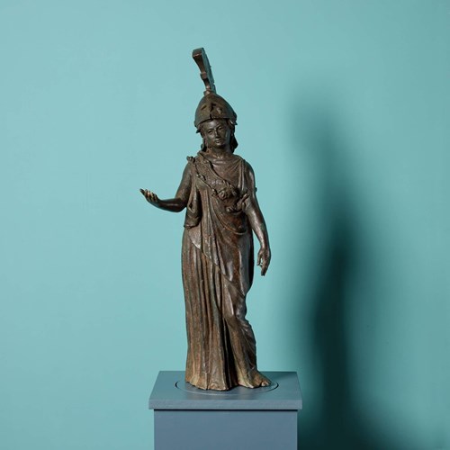 18Th Century Antique Bronze Statue Of Athena