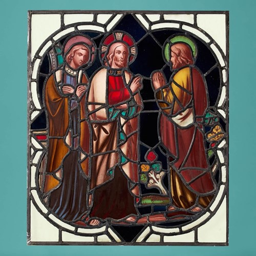 Antique Religious Stained Glass Window