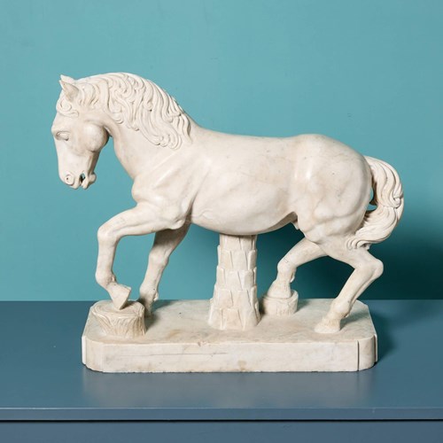 Marble Statue Of A Pacing Stallion, After The Antique