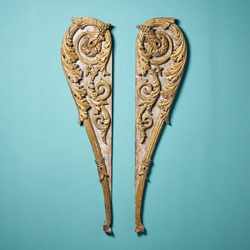 Pair Of 18Th Century Gilt Wall Hangings