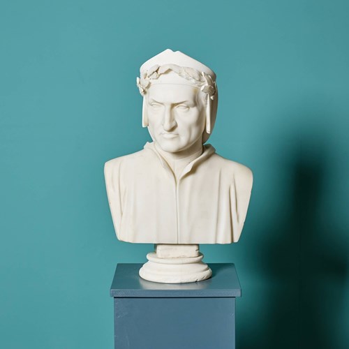 Italian Statuary Marble Bust Of Dante