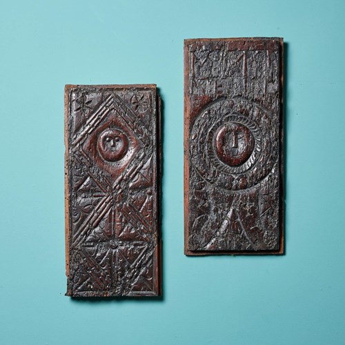 Pair Of 16Th Century French Carved Oak Panels