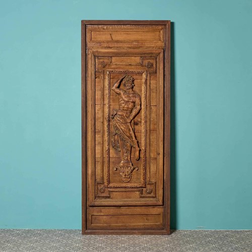 18Th Century Medieval Style Carved Oak Door Or Panel