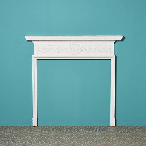 Antique Neoclassical Painted Pine Fireplace